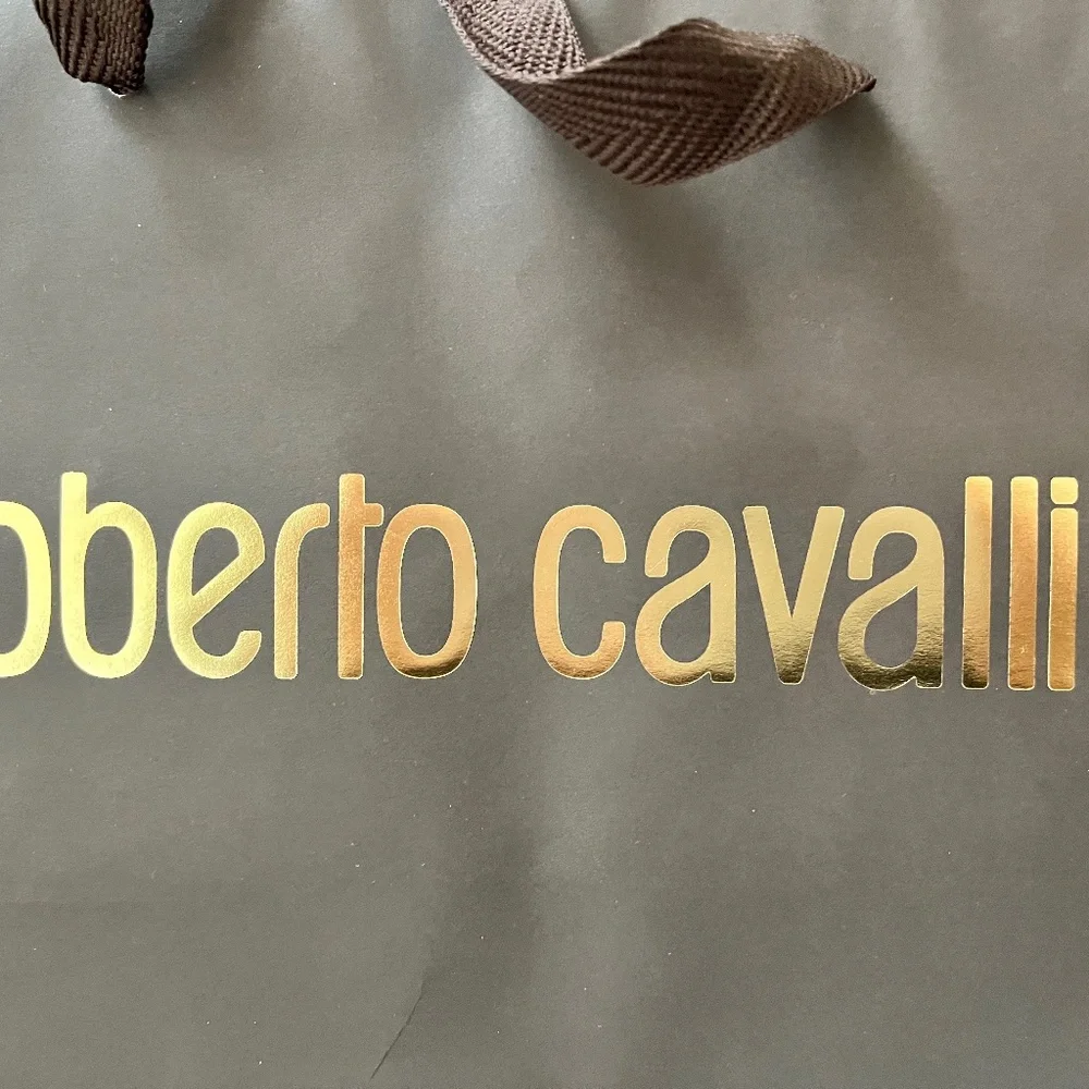 Roberto Cavalli 2 Brown & Gold Shopping Tote Bag Shoes Frame